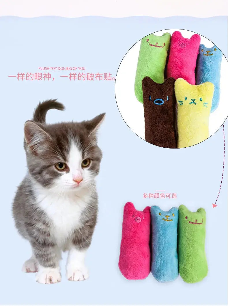 Teeth Grinding Catnip Toys Funny Interactive Plush Cat Toy Pet Kitten Chewing Vocal Toy Claws Thumb Bite Cat mint For Cats WoodchuckTech