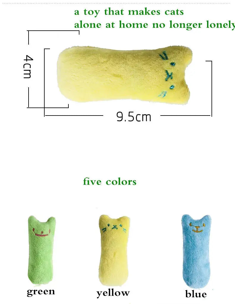 Teeth Grinding Catnip Toys Funny Interactive Plush Cat Toy Pet Kitten Chewing Vocal Toy Claws Thumb Bite Cat mint For Cats WoodchuckTech