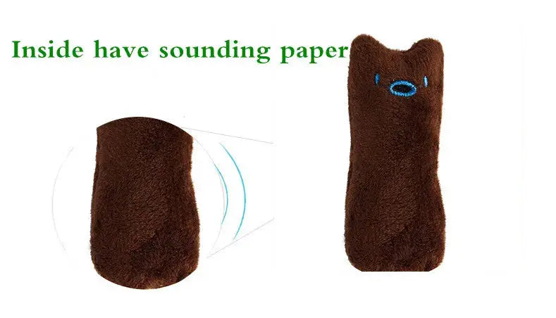 Teeth Grinding Catnip Toys Funny Interactive Plush Cat Toy Pet Kitten Chewing Vocal Toy Claws Thumb Bite Cat mint For Cats WoodchuckTech