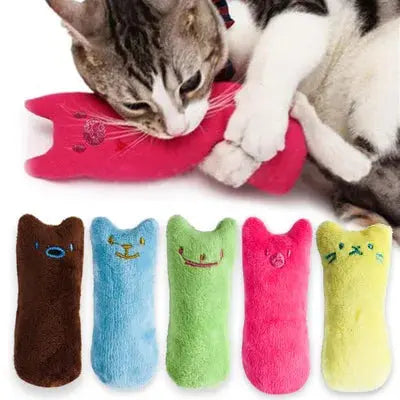 Teeth Grinding Catnip Toys Funny Interactive Plush Cat Toy Pet Kitten Chewing Vocal Toy Claws Thumb Bite Cat mint For Cats WoodchuckTech