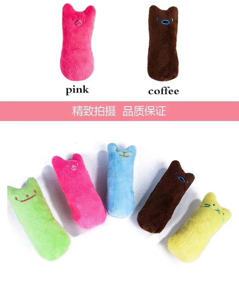 Teeth Grinding Catnip Toys Funny Interactive Plush Cat Toy Pet Kitten Chewing Vocal Toy Claws Thumb Bite Cat mint For Cats WoodchuckTech