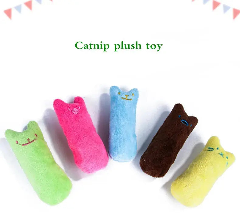 Teeth Grinding Catnip Toys Funny Interactive Plush Cat Toy Pet Kitten Chewing Vocal Toy Claws Thumb Bite Cat mint For Cats WoodchuckTech