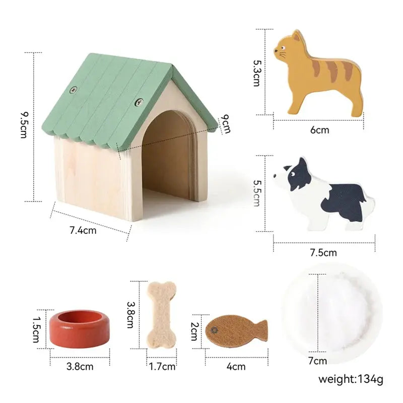 Toy House Accessories Pet Set Great Pet Play Set For Dollhouses Fun Games That Encourage Creativity And Imagination in Children WoodchuckTech