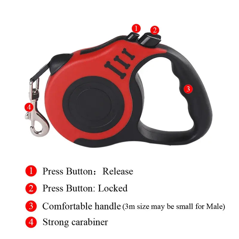 3m 5m Dog Leash for Small Dogs Cat Automatic Retractable Durable Nylon Lead Puppy Outdoor Travel Walking Hiking Traction Rope WoodchuckTech