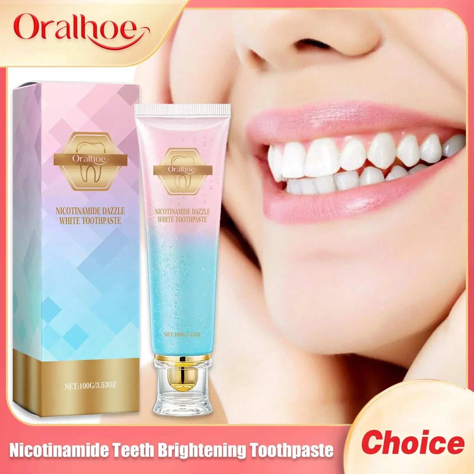 Nicotinamide Teeth Brightening Toothpaste Fresh Breath Deeply Cleaning Hygiene Removing Plaque Stains Oral Care Toothpastes 100g WoodchuckTech