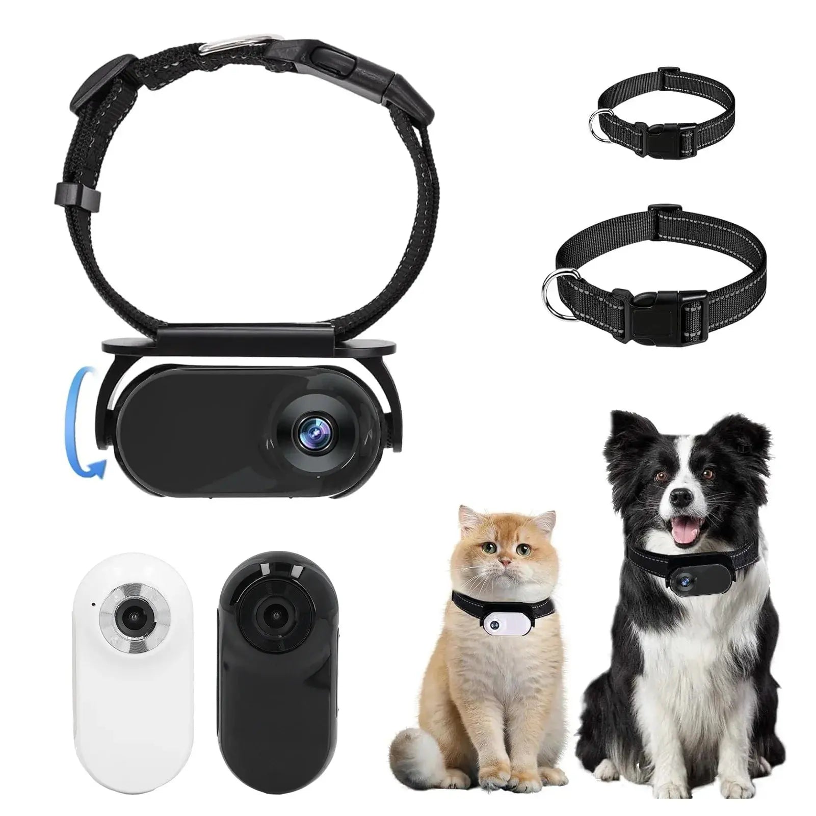 Pet Collar Camera Pet Collar Camera 120 Deg Lens OTG Connection Video Recording Adjustable Magnetic Cat Sport Camera for Outdoor WoodchuckTech
