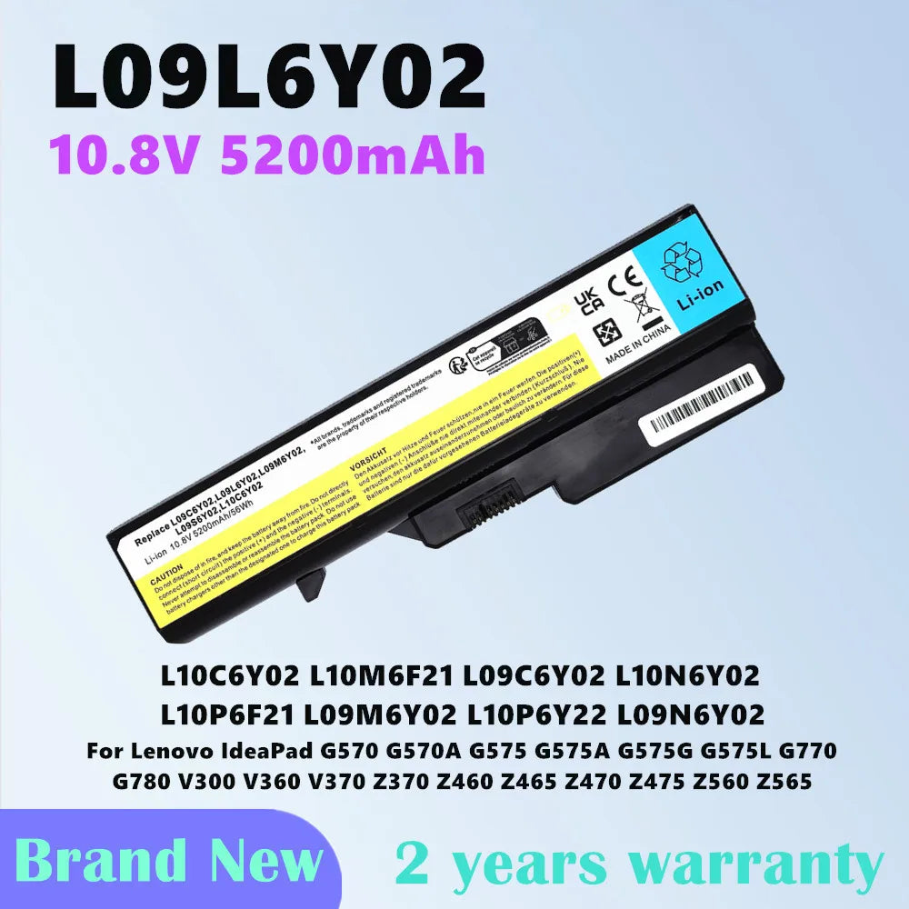 Laptop Battery for Lenovo IdeaPad G470 G470G G475E G560 G560A G560E G560G G560L G565 G460 G460E G460G G465 G465A L10C6Y02