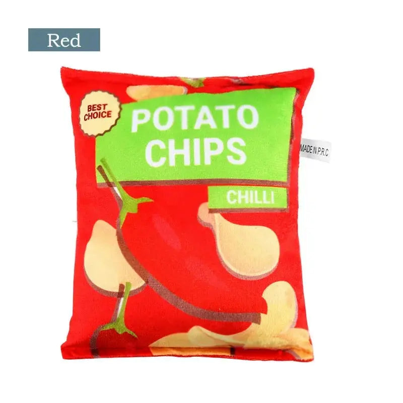 Funny Dog Toys Crisps Plush Filled Pets Squeaky Chew Toy Bite-resistant Sounding Paper Toys For Small Medium Pets Supplies WoodchuckTech
