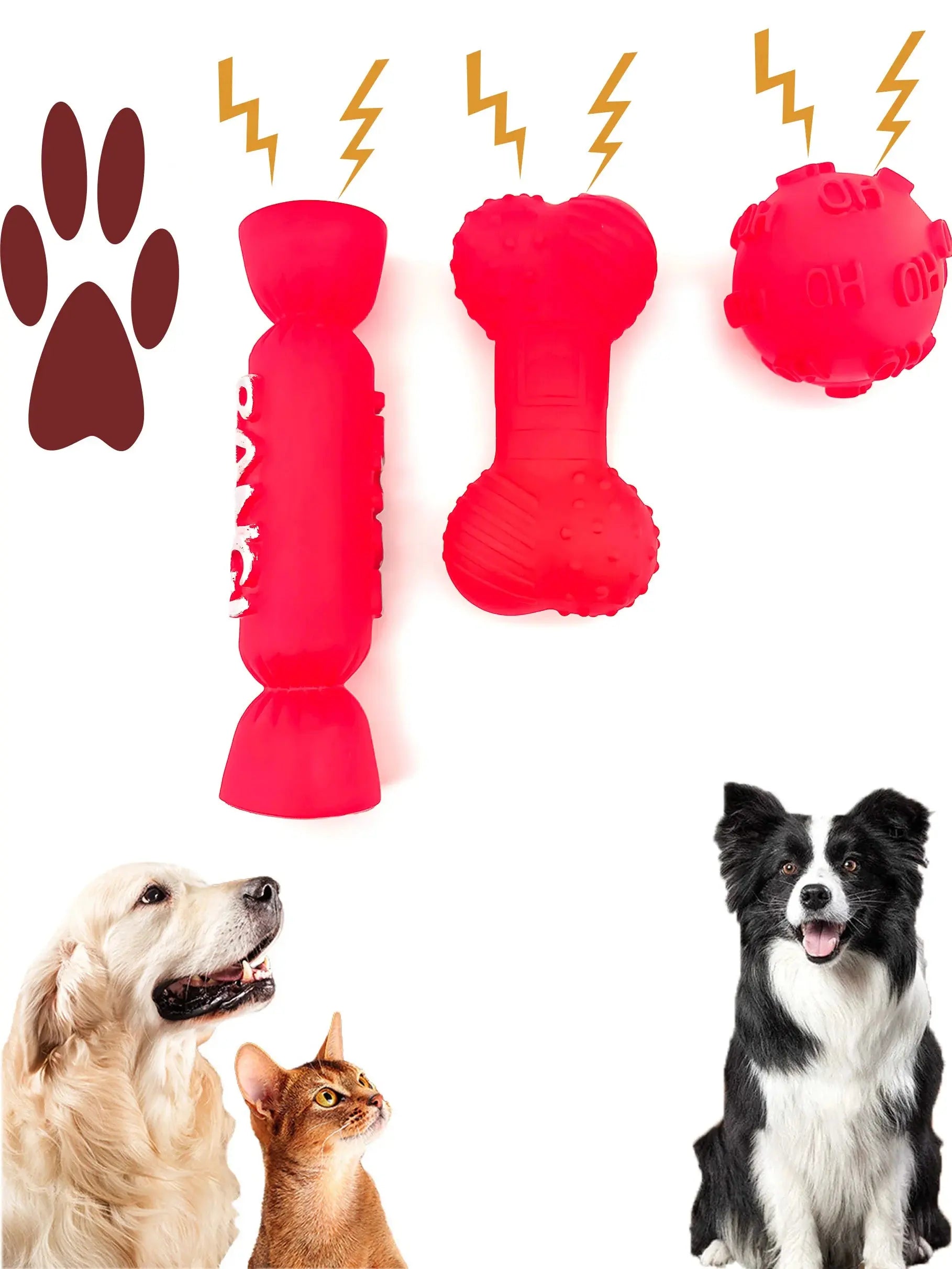 Dog toys, pet sound-making toys, durable chew toys for puppies and young dogs, teeth-cleaning and training toys for dogs WoodchuckTech