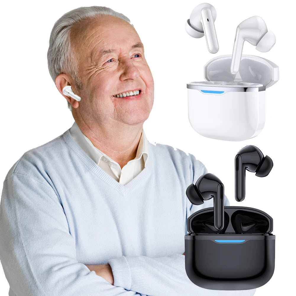 Wireless Headphones with Hearing Aid Features Bluetooth 5.3 Noise Cancelling Earphones Ideal for Seniors and Adults