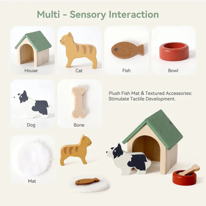 Toy House Accessories Pet Set Great Pet Play Set For Dollhouses Fun Games That Encourage Creativity And Imagination in Children WoodchuckTech