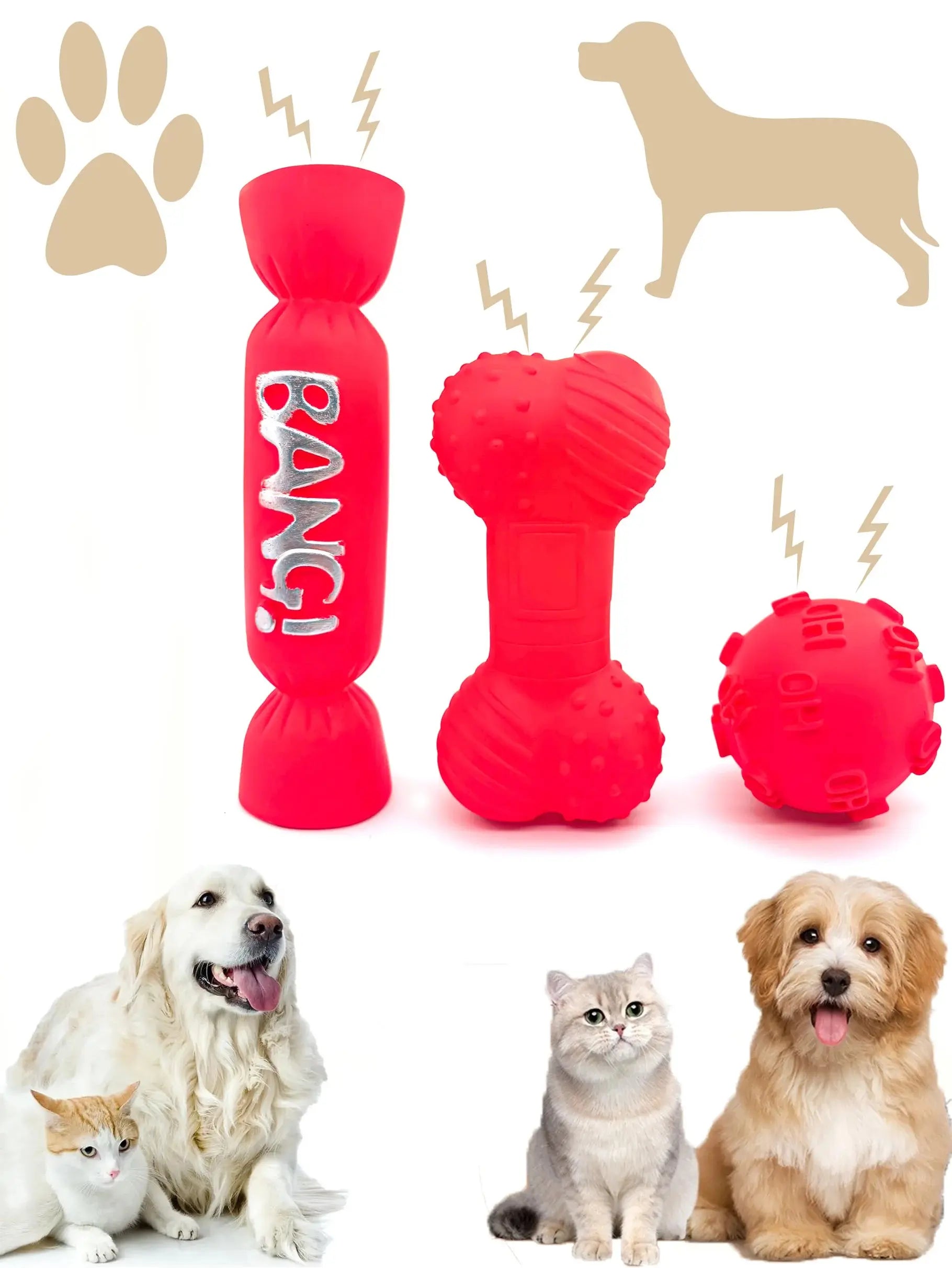 Dog toys, pet sound-making toys, durable chew toys for puppies and young dogs, teeth-cleaning and training toys for dogs WoodchuckTech