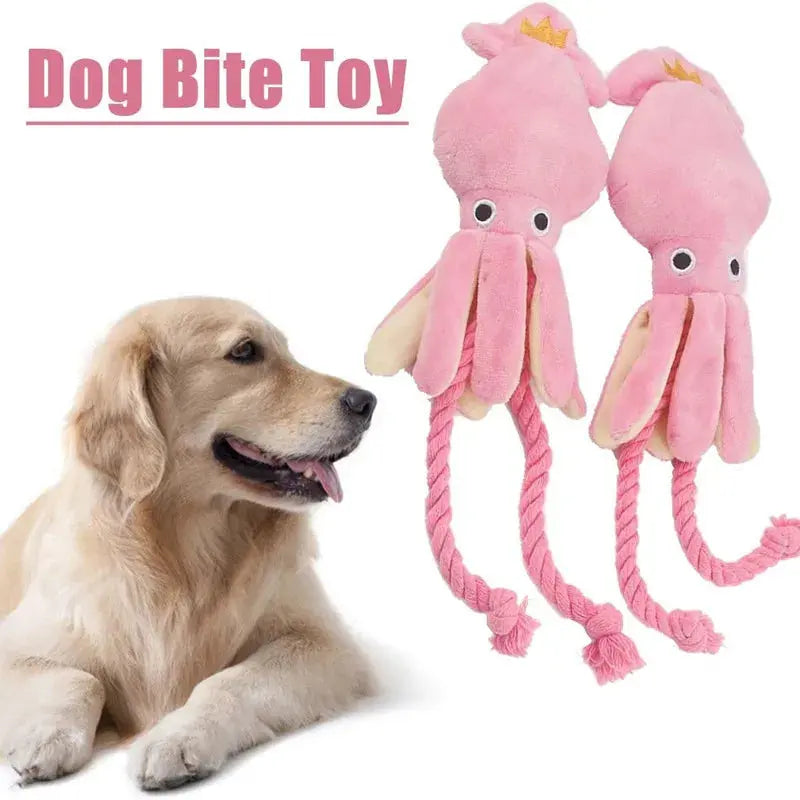 Cute Octopus Squeaky Dog Toys Stuffed Chew Large Dog Toys Plush Squeaker Dog Toy Pet Chew Squeak Toys with Rope JAF262 WoodchuckTech