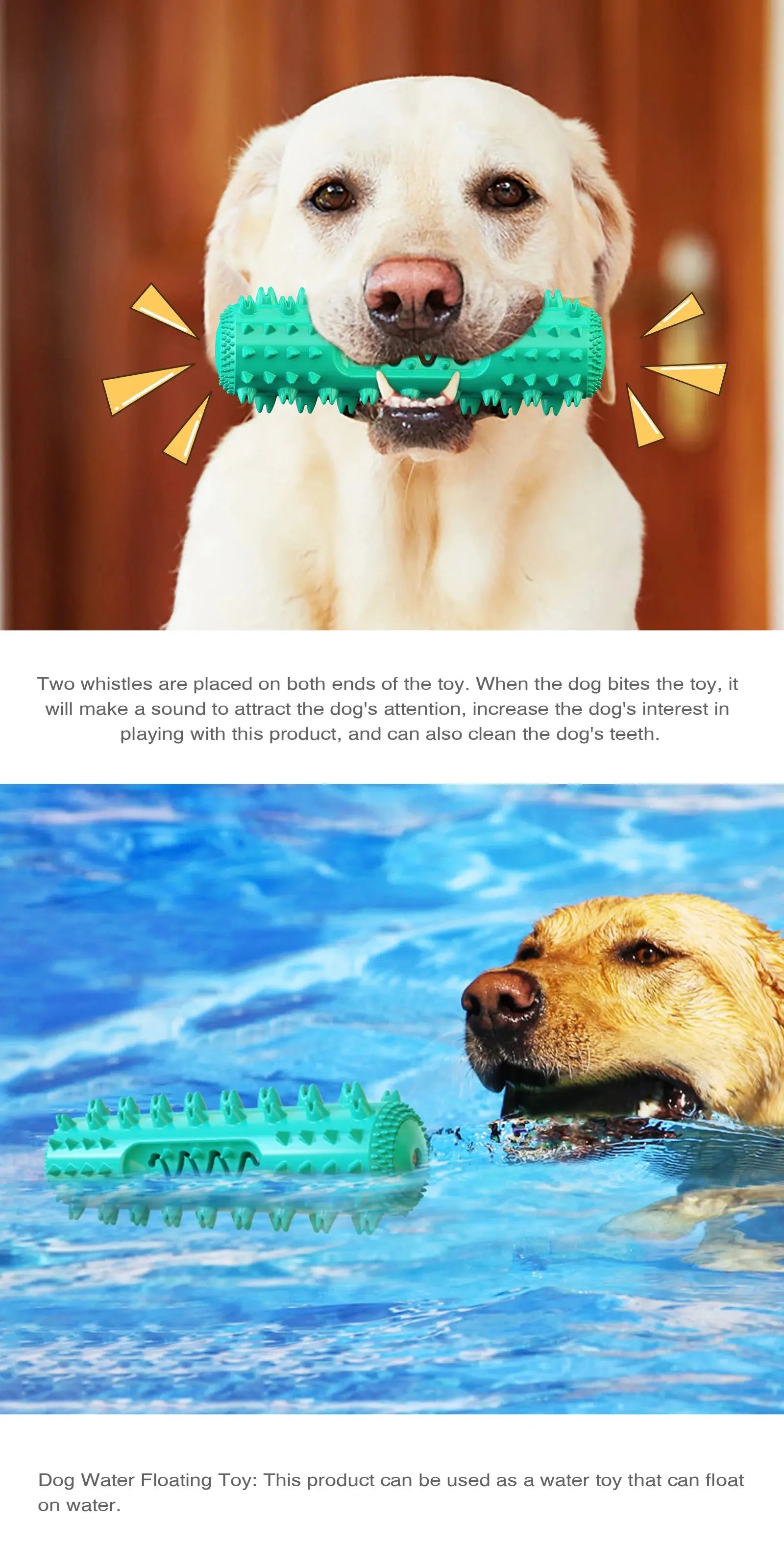 Squeaky Chew Water Floating Large Dog Toy Rubber Teeth Clean Interactive Training Toys Pet Labrador Golden Retriever Supplie WoodchuckTech