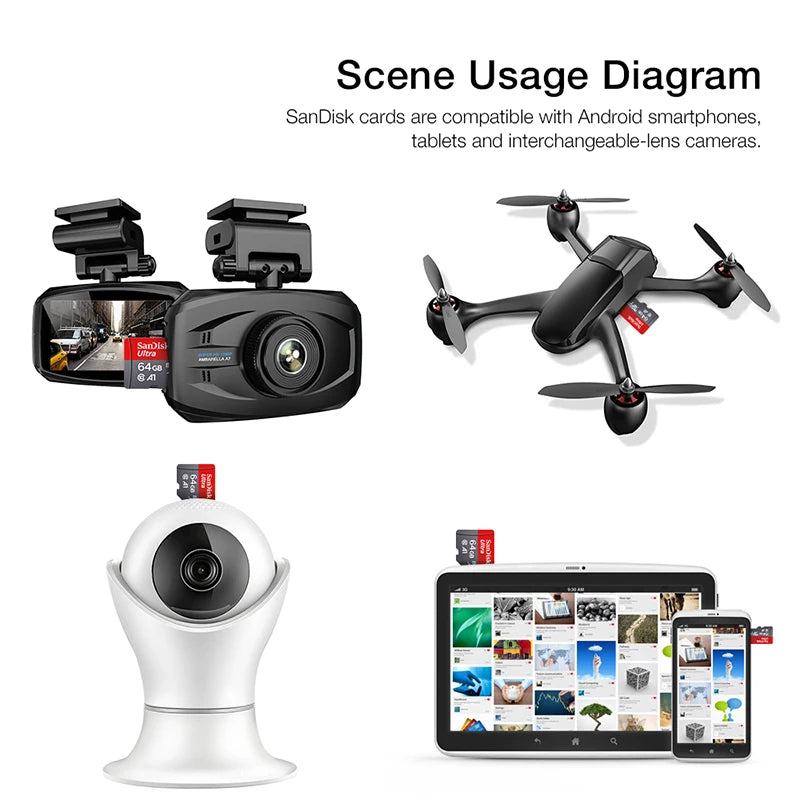 Memory Card 512GB 256GB 128GB 64GB 32GB 100MB/S Micro sd card UHS-1 flashCard Memory Microsd SD + Card reader，SD Adapter