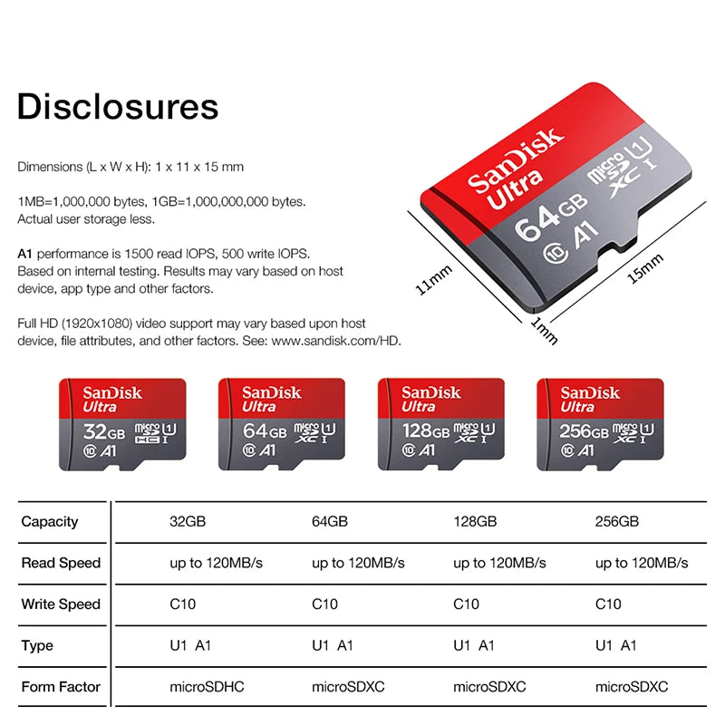 Memory Card 512GB 256GB 128GB 64GB 32GB 100MB/S Micro sd card UHS-1 flashCard Memory Microsd SD + Card reader，SD Adapter