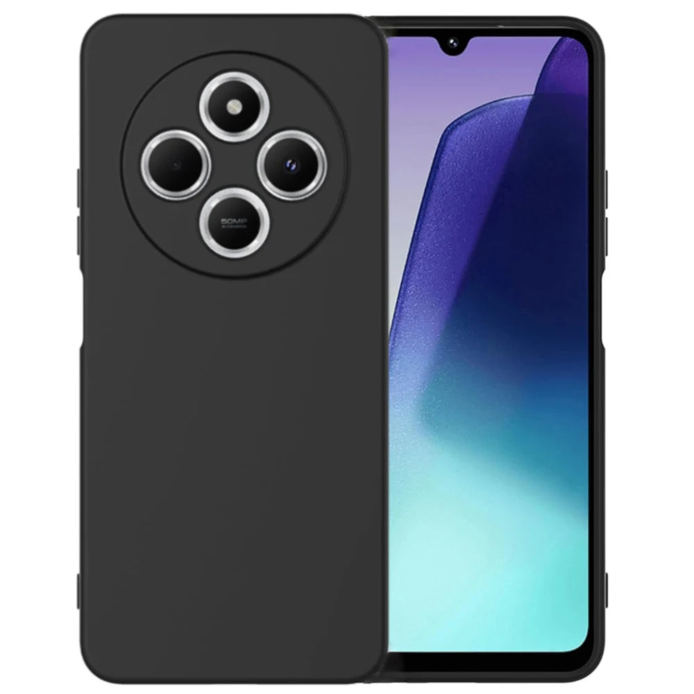 Shockproof Silicone TPU Phone Case For Redmi 14C 13C 13R 12 12C 12s 10 10X 4G 5G 10C Black Soft Back Cover